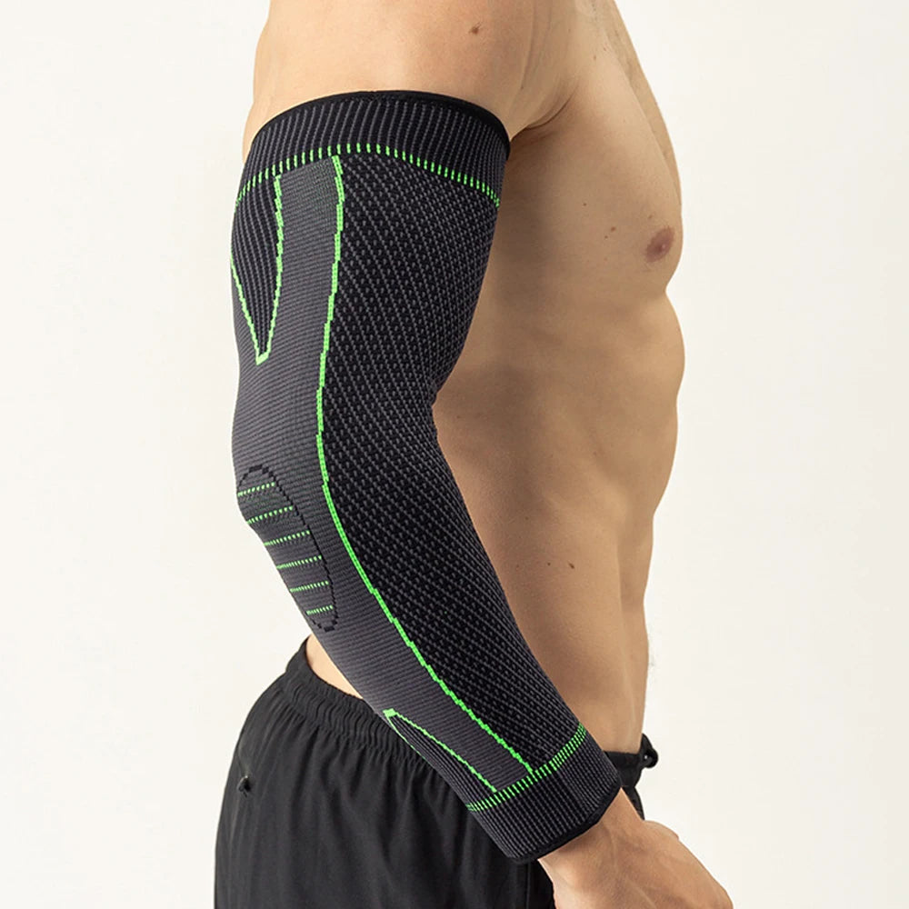 Firm Compression Sleeve Full Length Black+Green (1 Pc)