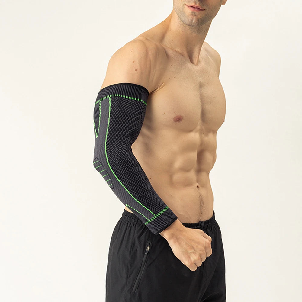 Firm Compression Sleeve Full Length Black+Green (1 Pc)