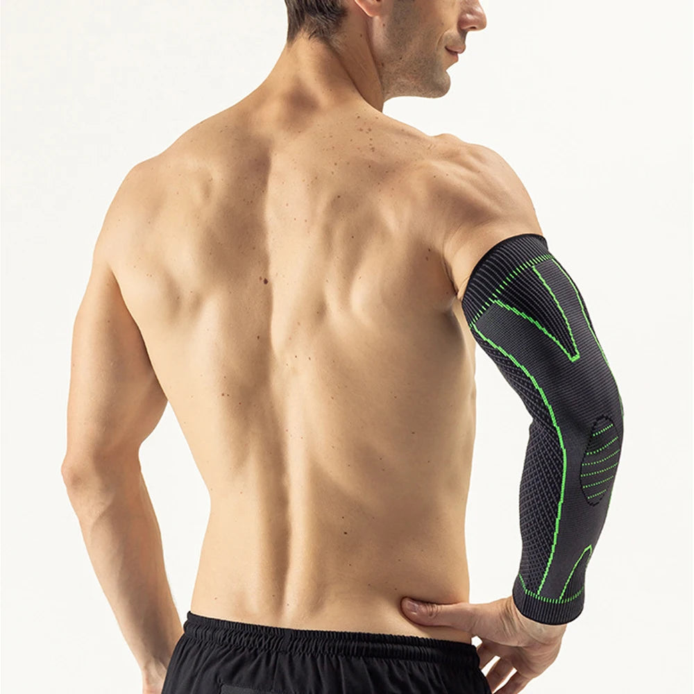 Firm Compression Sleeve Full Length Black+Green (1 Pc)