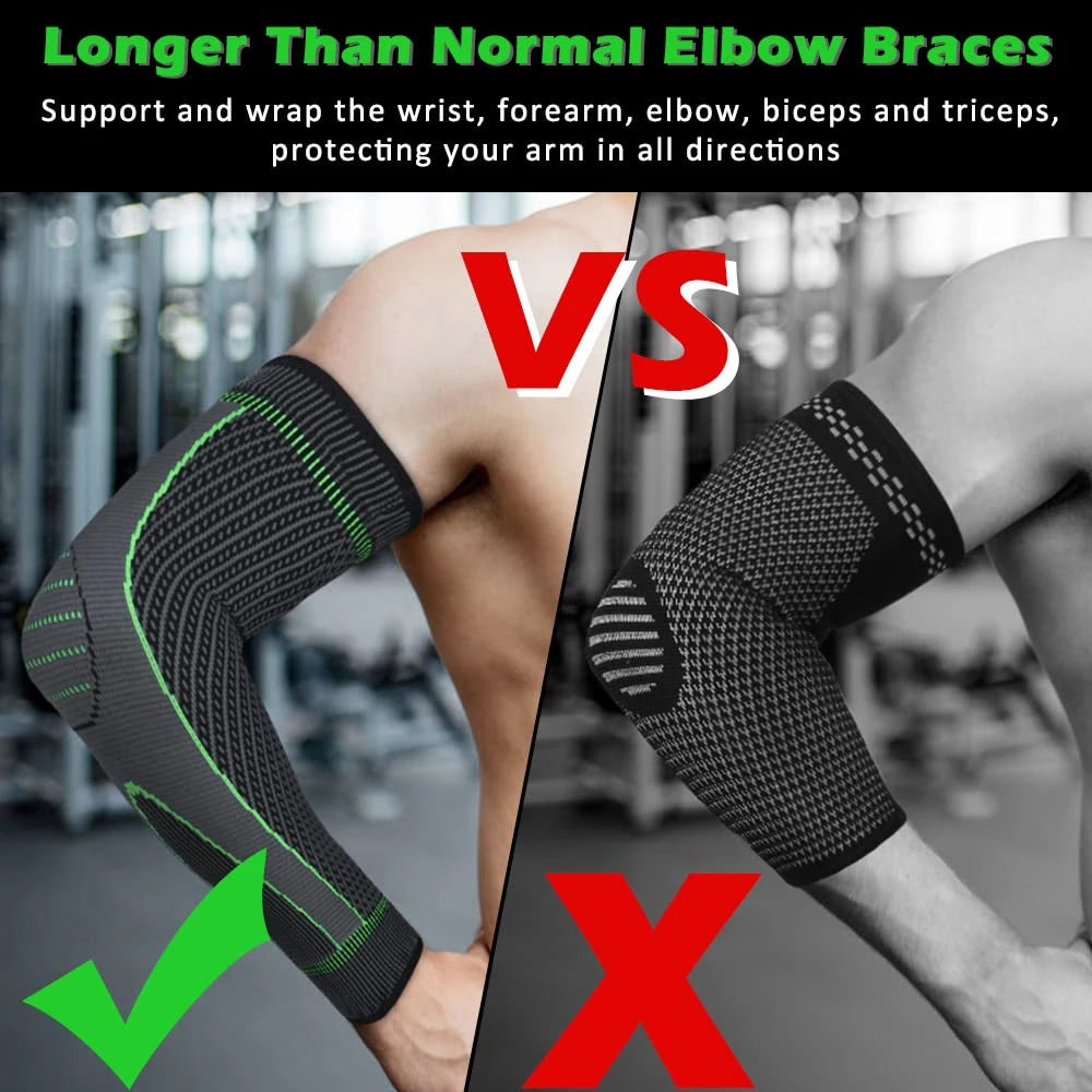 Firm Compression Sleeve Full Length Black+Green (1 Pc)