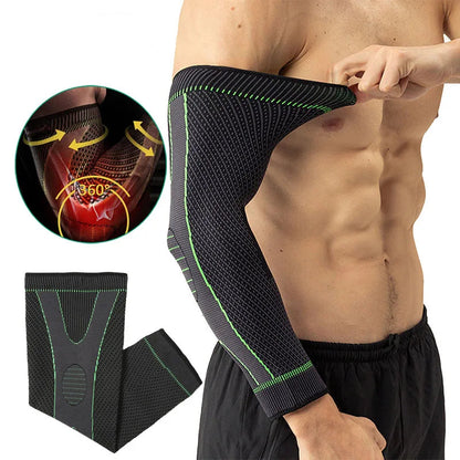 Firm Compression Sleeve Full Length Black+Green (1 Pc)